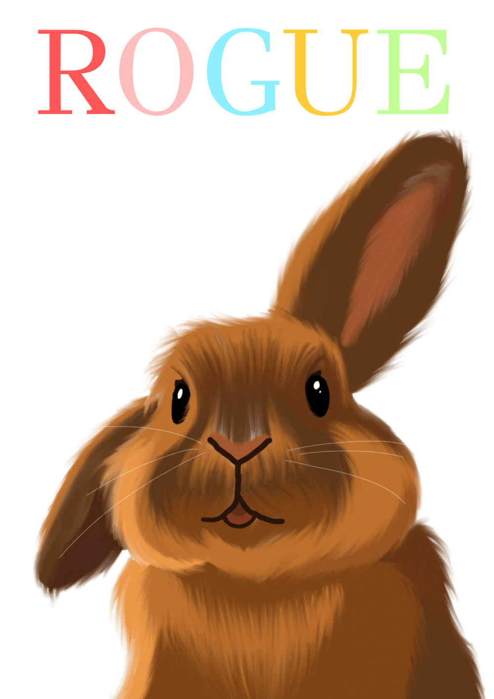 Personalised Rabbit ROUGE Art